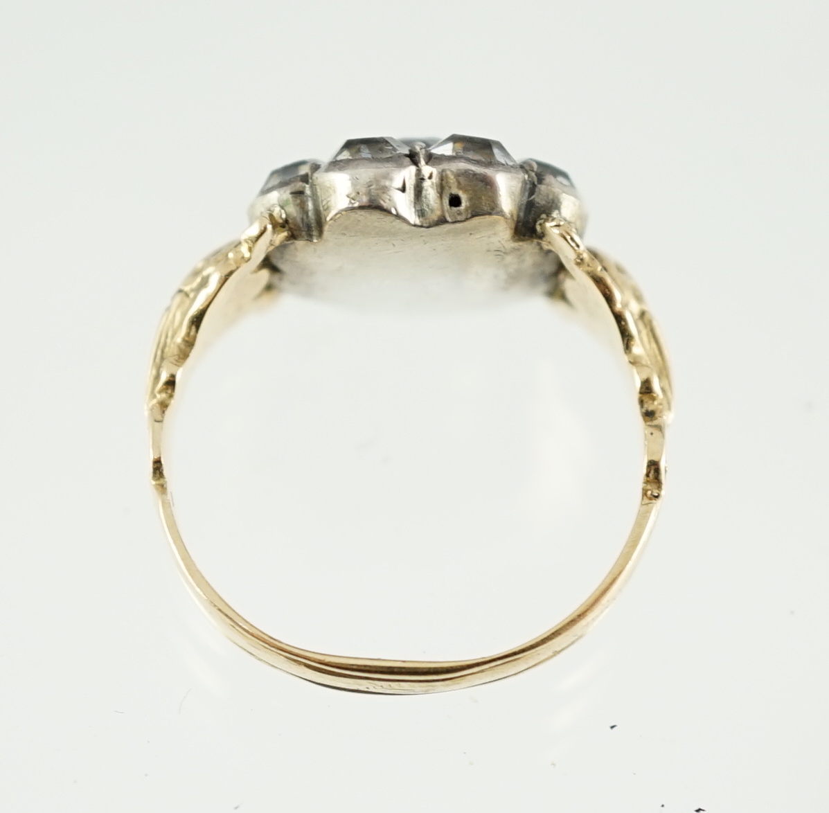 A Georgian, gold, silver and paste set cluster ring